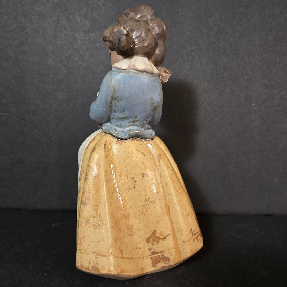 Vintage 70s Lladro Figurine Girl Holding Bunny Rabbit Gres Porcelain Spain 2094 - Picture 5 of 13